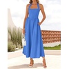 ZESICA Women’s Summer Sleeveless Halter Wedding Guest Maxi Dress(Royalblue)