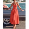 ZESICA Women’s Summer Sleeveless Halter Wedding Guest Maxi Dress(Watermelonred)