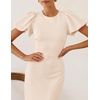 ZESICA Womens Summer Short Sleeve Bodycon Cocktail Formal Dress(Apricot)