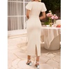 ZESICA Womens Summer Short Sleeve Bodycon Cocktail Formal Dress(Apricot)
