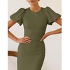 ZESICA Womens Summer Short Sleeve Bodycon Cocktail Formal Dress(Armygreen)