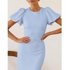 ZESICA Womens Summer Short Sleeve Bodycon Cocktail Formal Dress(Blue)