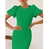 ZESICA Womens Summer Short Sleeve Bodycon Cocktail Formal Dress(Green)