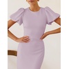ZESICA Womens Summer Short Sleeve Bodycon Cocktail Formal Dress(Lightpurple)