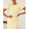 ZESICA Womens Summer Short Sleeve Bodycon Cocktail Formal Dress(Lightyellow)