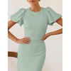 ZESICA Womens Summer Short Sleeve Bodycon Cocktail Formal Dress(Sage)