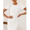 ZESICA Womens Summer Short Sleeve Bodycon Cocktail Formal Dress(White)
