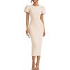 ZESICA Womens Summer Short Sleeve Bodycon Cocktail Formal Dress(Apricot)