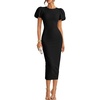 ZESICA Womens Summer Short Sleeve Bodycon Cocktail Formal Dress(Black)