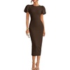 ZESICA Womens Summer Short Sleeve Bodycon Cocktail Formal Dress(Darkbrown)