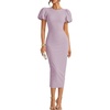 ZESICA Womens Summer Short Sleeve Bodycon Cocktail Formal Dress(Lightpurple)