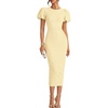 ZESICA Womens Summer Short Sleeve Bodycon Cocktail Formal Dress(Lightyellow)