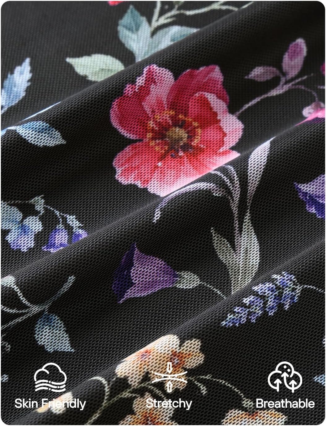 image:imageZESICA Womens Floral Off Shoulder Fall Long Sleeve Y2K Going Out Work TopsFloral Black