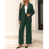 ZESICA Women’s 2 Piece Striped Suit Sets Business Casual Outfits(Darkgreen)