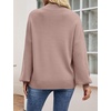 ZESICA Womens Fall Fashion Turtleneck Long Sleeve Knit Oversized Sweaters(Almond)