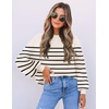 ZESICA Womens Fall Fashion Turtleneck Long Sleeve Knit Oversized Sweaters(Apricotstripe)