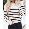 ZESICA Womens Fall Fashion Turtleneck Long Sleeve Knit Oversized Sweaters(Apricotstripe)