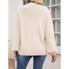 ZESICA Womens Fall Fashion Turtleneck Long Sleeve Knit Oversized Sweaters(Beige)
