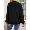 ZESICA Womens Fall Fashion Turtleneck Long Sleeve Knit Oversized Sweaters(Black)