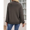 ZESICA Womens Fall Fashion Turtleneck Long Sleeve Knit Oversized Sweaters(Coffee)