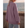 ZESICA Womens Fall Fashion Turtleneck Long Sleeve Knit Oversized Sweaters(Darkviolet)