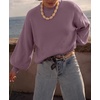 ZESICA Womens Fall Fashion Turtleneck Long Sleeve Knit Oversized Sweaters(Darkviolet)
