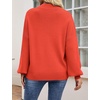 ZESICA Womens Fall Fashion Turtleneck Long Sleeve Knit Oversized Sweaters(Firered)