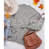 ZESICA Womens Fall Fashion Turtleneck Long Sleeve Knit Oversized Sweaters(Grey)