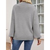 ZESICA Womens Fall Fashion Turtleneck Long Sleeve Knit Oversized Sweaters(Grey)