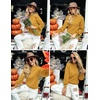 ZESICA Womens Fall Fashion Turtleneck Long Sleeve Knit Oversized Sweaters(Mustard)