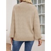 ZESICA Womens Fall Fashion Turtleneck Long Sleeve Knit Oversized Sweaters(Oatmeal)