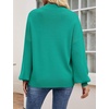 ZESICA Womens Fall Fashion Turtleneck Long Sleeve Knit Oversized Sweaters(Peacock)