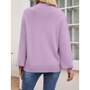 ZESICA Womens Fall Fashion Turtleneck Long Sleeve Knit Oversized Sweaters(Purple)