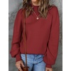 ZESICA Womens Fall Fashion Turtleneck Long Sleeve Knit Oversized Sweaters(Wine)