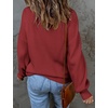 ZESICA Womens Fall Fashion Turtleneck Long Sleeve Knit Oversized Sweaters(Wine)